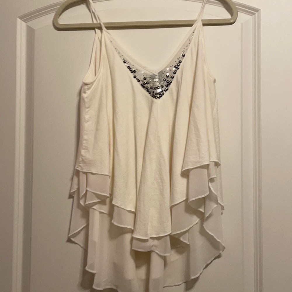 Express cute, white, vneck tank top.